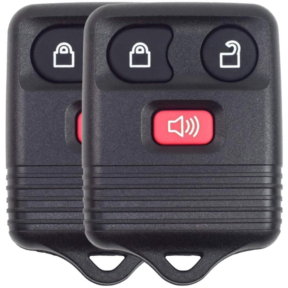 2002 Ford F-150 key fob replacement 3 button black F8DZ-15K601-AB - Black (2-pack)