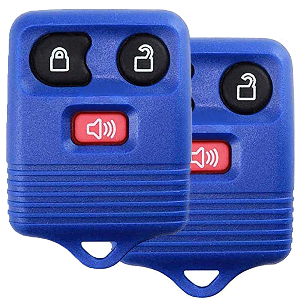2002 Ford F-150 key fob replacement 3 button black F8DZ-15K601-AB - Blue (2-pack)