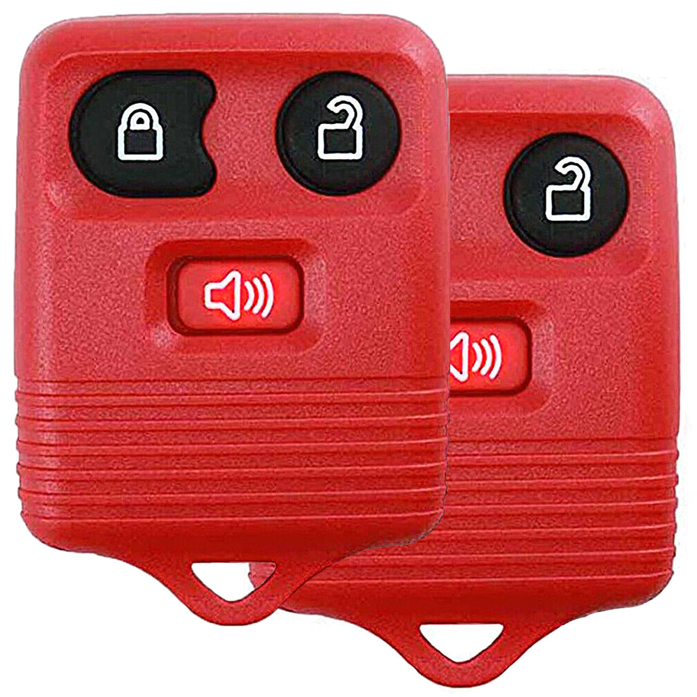 2002 Ford F-150 key fob replacement 3 button black F8DZ-15K601-AB - Red (2-pack)