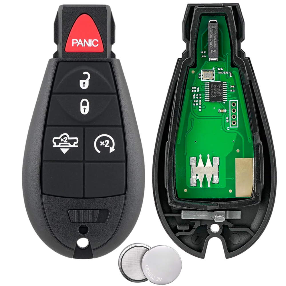 2014-2018 Ram 1500 Ram 1500 Key Fob Replacement 5-Button Keyless Entry Remote PN: 68159655AB - with battery and electronics board