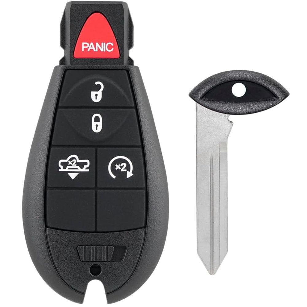 2014-2018 Ram 1500 Ram 1500 Key Fob Replacement 5-Button Keyless Entry Remote PN: 68159655AB - with uncut emergency key