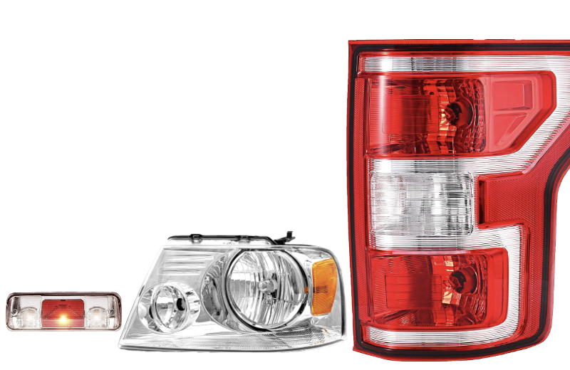 Ford F150 lighting including headlights, taillights, and brake lights